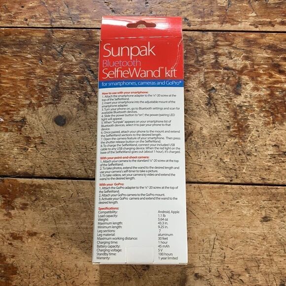 NWT Sunpak Bluetooth SelfieWand Kit 🤳 Wireless I Selfie Stick I Instagram Tool - Picture 4 of 5
